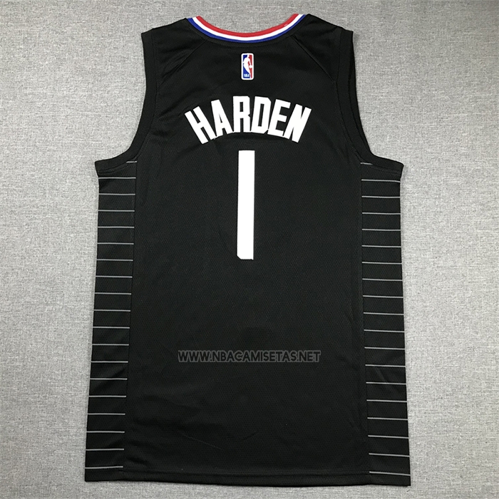 Camiseta Los Angeles Clippers James Harden NO 1 Statement 2021-22 Negro